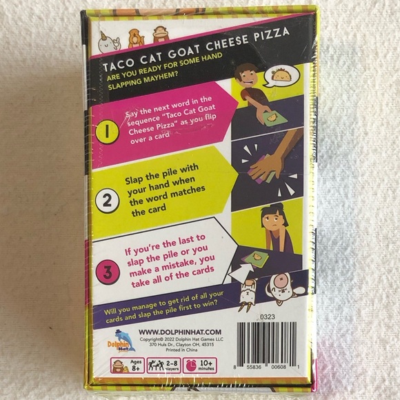 Taco Cat Goat Cheese Pizza Card Game by Dolphin Hat Games 2022 New / Sealed - Picture 2 of 4